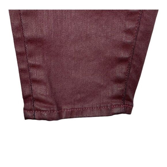 Lucky brand Burgundy Charlie Skinny Coated Denim Ankle Jeans US 2/26 - Picture 11 of 16